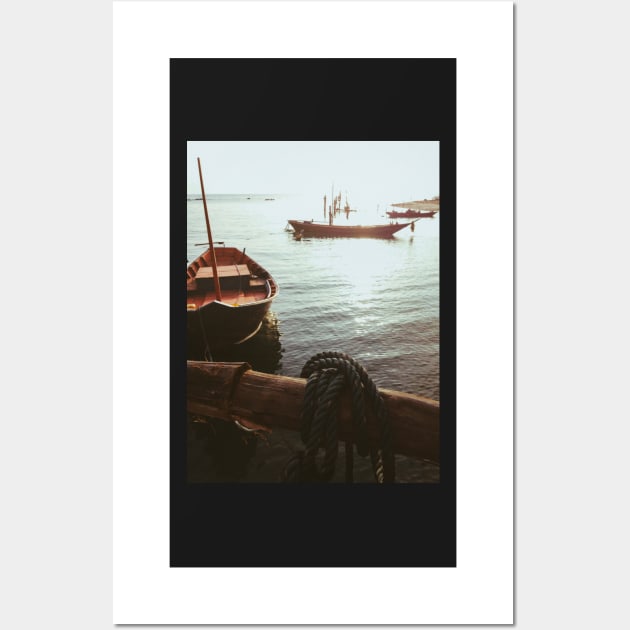 Boats at Sunset Wall Art by visualspectrum